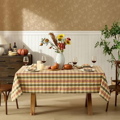 Newbridge Thanksgiving Wheatfield Plaid 52 x 70 Inch Rectangle Tablecloth