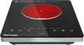 Electric Cooktop, TOPWISH 110-120V Electric Stove Top Single Burner Cooktop LED Touch Control, Child Lock, 10 Power Level, Residual Heat Indicator, 1300W Plug in Glass Countertop Burner for Cooking