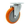 Service Caster Brand Replacement Caster for Uline Caster H-5540S-Swivel Top Plate Caster with 5 Inch Orange Polyurethane Wheel-Light Duty Replacement Caster-Fit Cart, Dollies and Poly Box Truck H-3840