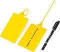 200 Pcs Durable Plastic Shipping Tags with Marker Pen Security Seals Sticker Labels,Waterproof Blank Luggage Tag for Packages, Logistics, Inventory, Travel(Yellow,200pcs)