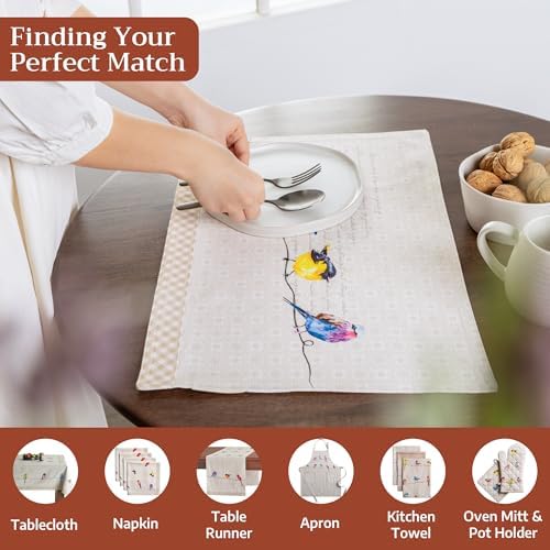 Maison d' Hermine Placemats Set of 4 Reusable 100% Cotton (13"x19")