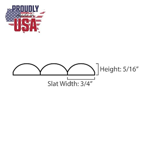 1' Wide x Nominal 8' High x 5/16' Thick Unfinished Solid Red Oak Tambour Sheet with 3/4" Half Round Grooves