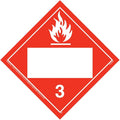 Class 3 Flammable Liquid Placard, Blank 25-pk. - 10.75" x 10.75" Polycoated Tagboard for Temporary Applications, DOT Hazmat Compliant, J. J. Keller & Associates, Inc.