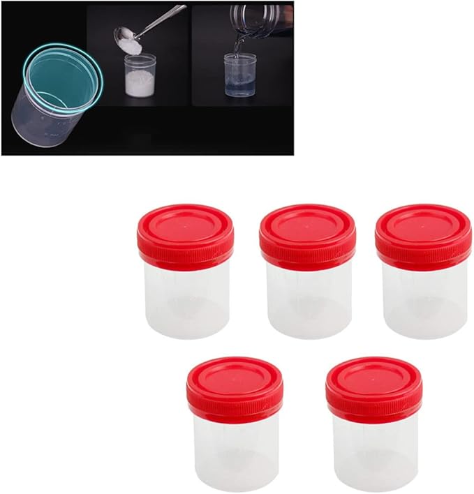 Measuring Cup Plastic Graduierten Measuring Cup Sterile Container with Lid 40ML 5Pcs Random Color