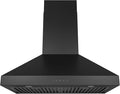 Hauslane Wall Mount Range Hood 30 Inch, Pro Model, Matt Black Stainless Steel Range Hood, Strong Suction, Changeable LED Lamps, 6” Duct or Ductless, Kitchen Hood Vent, Stove Hood Vent