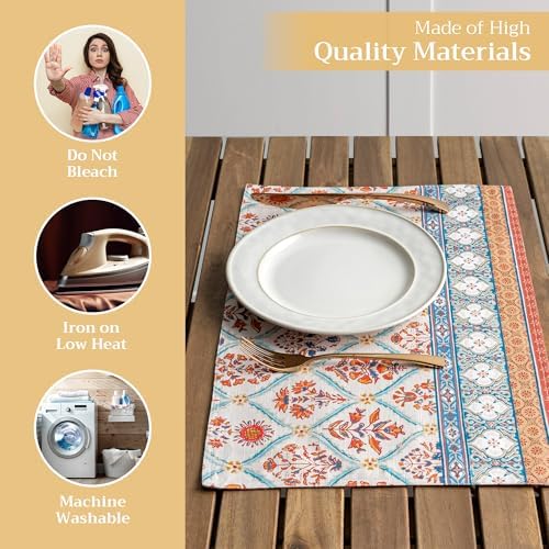 Maison d' Hermine Placemats Set of 4 Reusable 100% Cotton (13"x19")