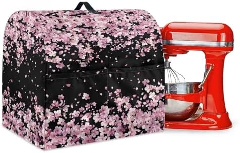 Generic Cherry Blossom Stand Mixer Cover - Universal Size, Waterproof, Polyester, Pink