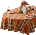 Thanksgiving Culloden Plaid 60 x 84 Inch Oval 100% Cotton Tablecloth