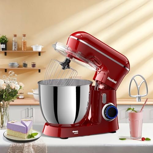 Honinst Stand Mixer, 6.5QT 10-Speed Tilt-Head 3-IN-1 Electric Food Mixer