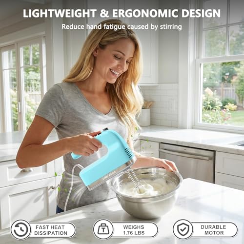 Lord Eagle 9-Speed Digital Hand Mixer Electric Handheld, 500W DC Motor