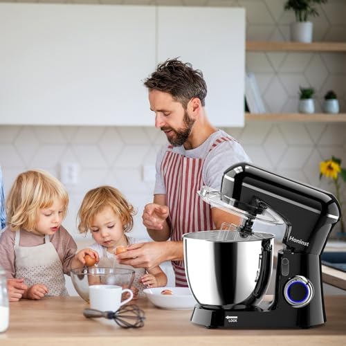 Honinst Stand Mixer, 6.5QT 10-Speed Tilt-Head 3-IN-1 Electric Food Mixer