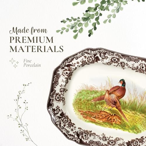 Spode – Woodland – Octagonal Platter - Pheasant - Brown/White