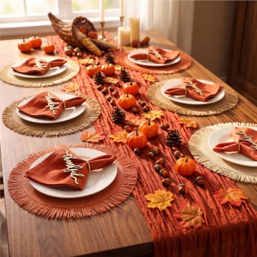 Batiyeer Fall Thanksgiving Table Placemats Decoration Set of 6 People
