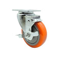 Service Caster Brand Replacement Caster for Uline Caster H-5539SWB - Swivel Top Plate Caster with 4 Inch Orange Polyurethane Wheel and Top Lock Brake - Fits Carts, Dollies and Poly Box Trucks H-1956