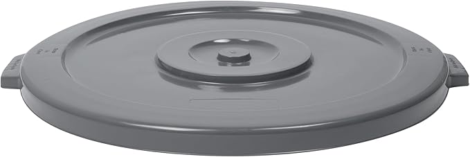Restaurantware-LID ONLY: RW Clean Waste Container Lid, 1 Round Trash Can Cover - Waste Bin Sold Separately, For 44 Gallon Dustbin, Built-In Handle, Gray Plastic Garbage Can Cover, Heavy-Duty