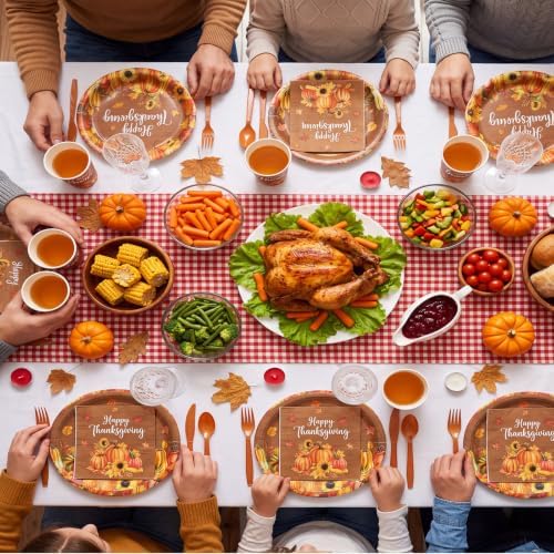 Pajean 350 Pcs Thanksgiving Oval Paper Plates Set with 12 inch Disposable Wood Grain Maple Leaf Oval Plates Fall Harvest Dinnerware Set Heavy Duty for 50 Guests Thanksgiving Fall Party Supplies