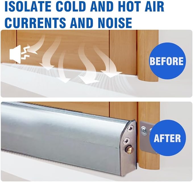 Automatic Door Sweeping Bottom Aluminum Alloy 36-inch Surface Mount Type - Suitable for Door Bottom Sealing Sound Insulation Windproof Dustproof Light Blocking and Small Animal Prevention