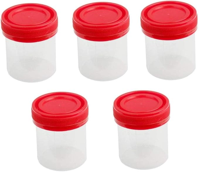Measuring Cup Plastic Graduierten Measuring Cup Sterile Container with Lid 40ML 5Pcs Random Color