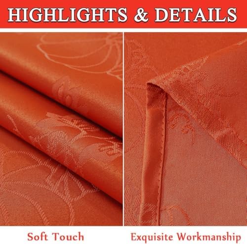 SASTYBALE Fall Tablecloth Rectangle Jacquard, 60" x 120", Red Rust