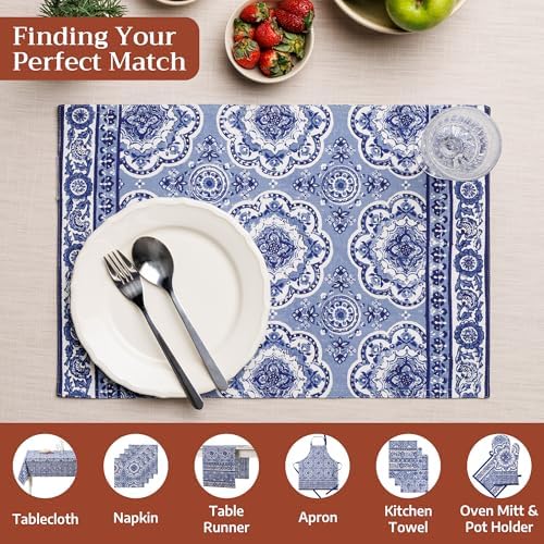 Maison d' Hermine Placemats Set of 4 Reusable 100% Cotton (13"x19")