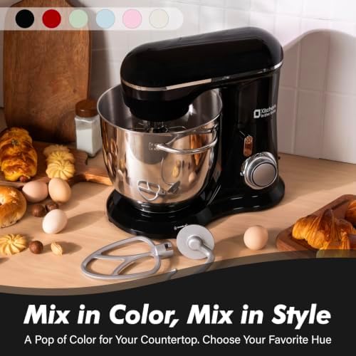 Kitchen in the box 6.5 QT Stand Mixer, 10-Speed Electric Mixer (Black)
