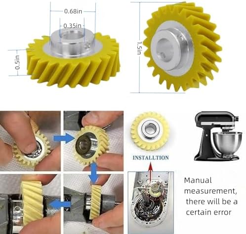 W10112253 Mixer Worm Gear Compatible with Whirlpool & KitchenAid Mixers Gear Replace Parts WPW10112253 4162897 4169830 AP4295669 PS11748374 4161531（4PCS）