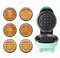 6in1 Mini Waffle Maker, Waffle Iron with 6 Removable Plates, Green