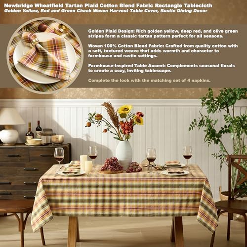 Newbridge Thanksgiving Wheatfield Plaid 52 x 70 Inch Rectangle Tablecloth