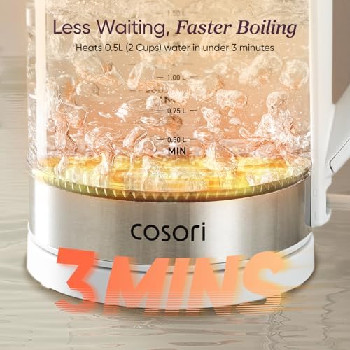 Cosori Electric Kettle, No Plastic Contact with Water, 1.7L, White - Image 3