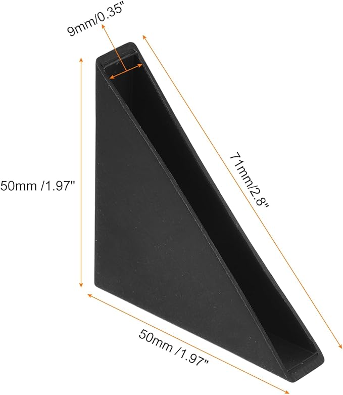 uxcell 20Pcs Plastic Corner Protectors 9x71mm Right Angle Shape Glass Corner Guards Cushion for Corner Protection of Glass, Mirror, Tile, Black