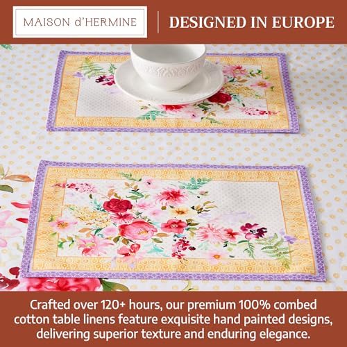 Maison d' Hermine Placemats Set of 4 Reusable 100% Combed Cotton (13"x19")