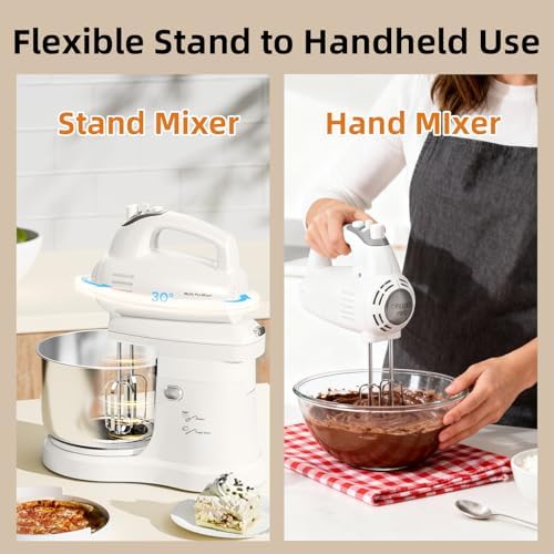 3.2QT 2-in-1 Stand Mixer, White