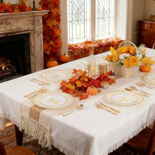 EjonirInjonir 150pcs Sturdy Thanksgiving Plastic Plates For Fall Dinner
