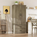 IDEALHOUSE Kitchen Pantry Storage Cabinet with Barn Doors