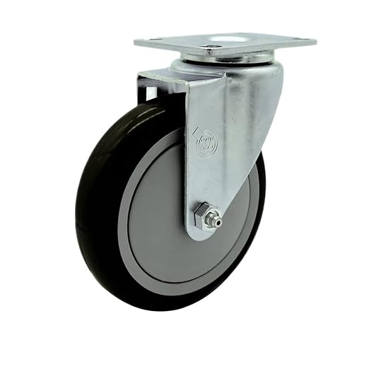 Service Caster Brand Replacement Caster for Uline Caster H-5540S-Swivel Top Plate Caster with 5 Inch Black Polyurethane Wheel-Light Duty Replacement Caster-Fits Cart, Dollies and Poly Box Truck H-3840