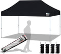 Eurmax USA Standard 10'x15' Patio Pop Up Canopy Tent Commercial Instant Canopies with Heavy Duty Roller Bag,Bonus 4 Sand Weights Bags (Black)