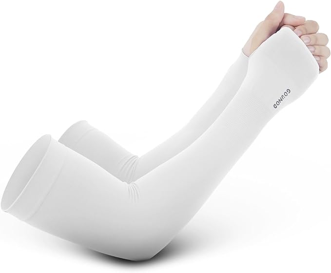 GOUNOD Sun Protection Cooling Arm Sleeves with Thumb Holes - Gardening Outdoors Sports Workouts Sunscreen Arm Sleeves