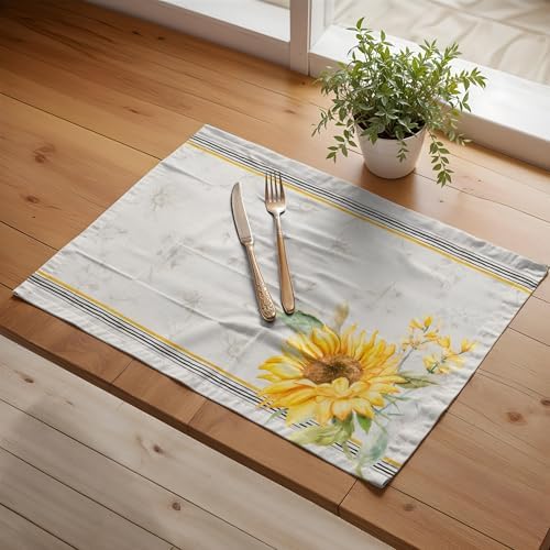 Maison d' Hermine Placemats Set of 4 Reusable 100% Cotton (13"x19")