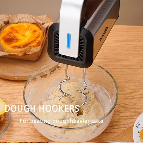 Hand Mixer Electric 5 Speed Kitchen Hand Held Mixer with Turbo Boost,Stainless Steel Performance Hand Mixer Includes 6 Attachments for Easy Whipping Dough, Cream, Cake