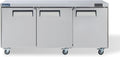 ICECASA 72" W Commercial Freezer Worktop Undercounter Freezer Three Door Stainless Steel Counter Fan Cooling 20 Cu.ft for Restaurant, Bar, Shop, etc
