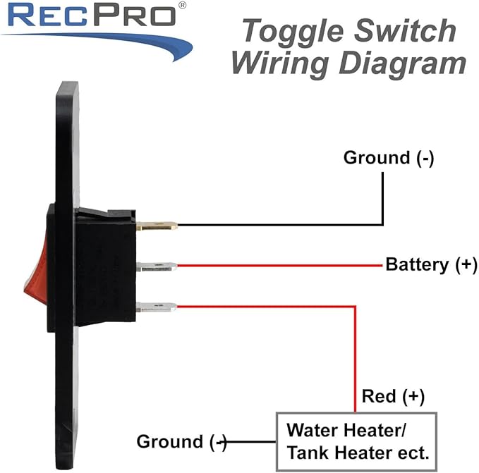 RecPro RV Toggle Switch | RV Tank System Control Panel Switch | Gang Kit System | Tank Heating Pad Toggle Switch | RV Tank Heater Panel (2 Toggles)