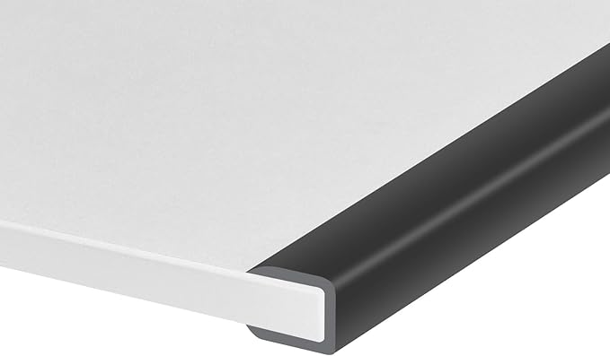 Rubber Edge Trim, Self-Adhesive U Channel Edge Trim, U Shaped Edge Protector for Glass, Plywood, Wood Board, EPDM Material, Slot Width 5/16"(8mm), Length 10 Ft, Black