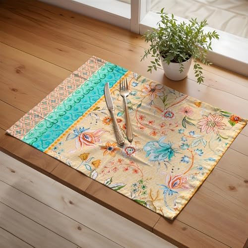 Maison d' Hermine Placemats Set of 4 Reusable 100% Cotton (13"x19")