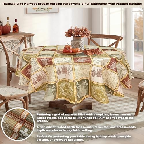 Newbridge Thanksgiving Harvest Breeze 60 x 84 Inch Oval Vinyl Tablecloth