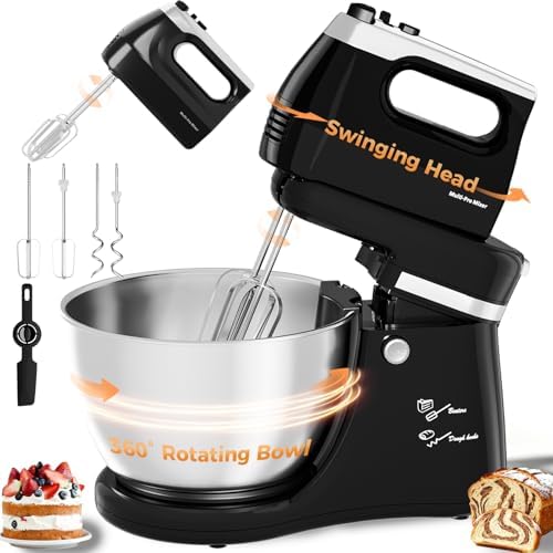 4.8QT 2-in-1 Stand Mixer, Black