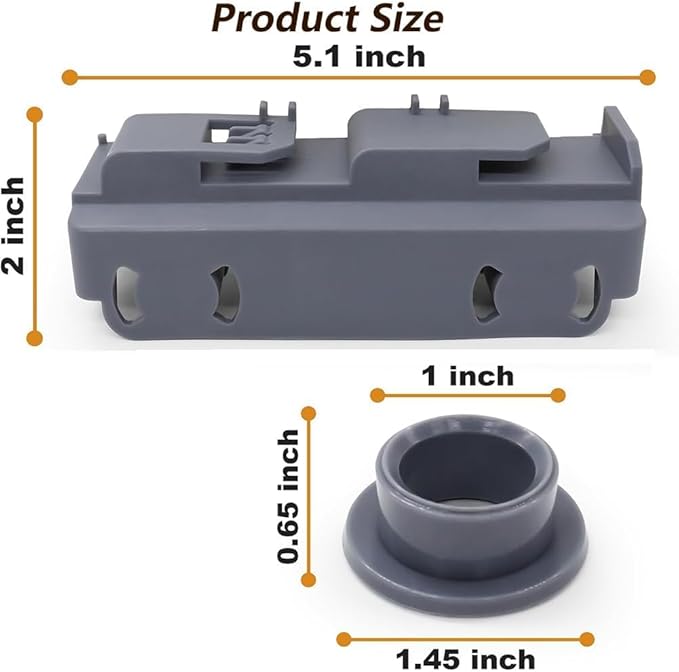 4 PCS WD28X27241 Lower Rack and Carrier Kit for GE Hot-point,Hai-er Dishwasher, Dishwasher Lower Rack Replaces WD12X10438 WD12X10439 WD12X10446