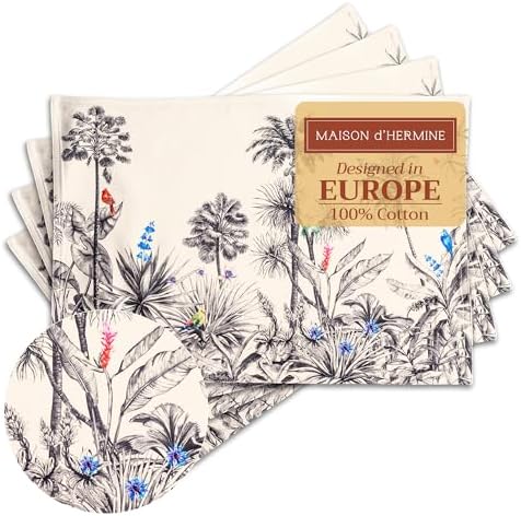 Maison d' Hermine Placemats Set of 4 Reusable 100% Cotton (13"x19")