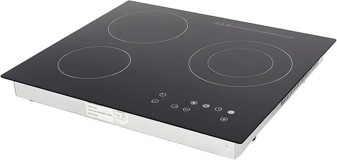 3 Burner Electric Ceramic Stove, 110V 9 Settings Cooktop LED Display Touch-Adjustable Control Stove Top for Glass Pot Stainless Steel Pot Casserole Pot Black