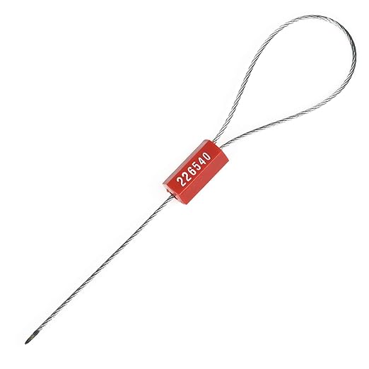 500 Wire Security Seals Numbered Steel Cable Seals Wire Tamper Seals Metal Wire Seals Steel Cable Tie Seals Pull Tight Cable Seal (Red)