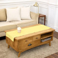 Solino Home Cotton Linen Dining Table Runner Yellow Hemstitch, 14 x 60 in